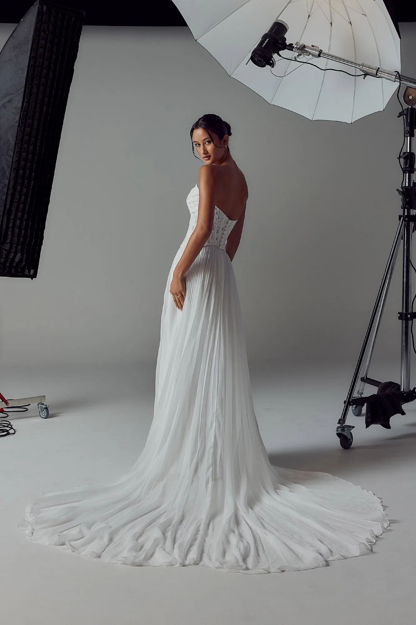 A bride in an ivory gown
