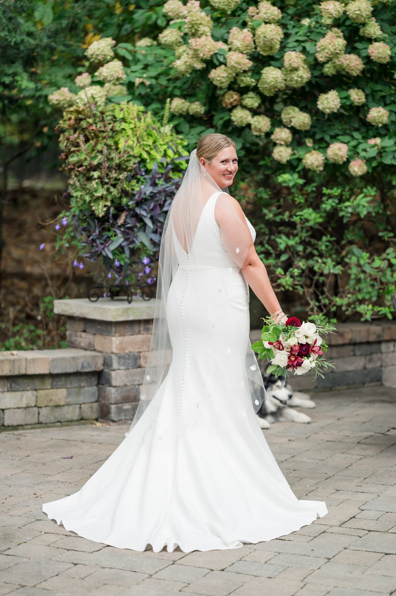 Bride in her gown on location