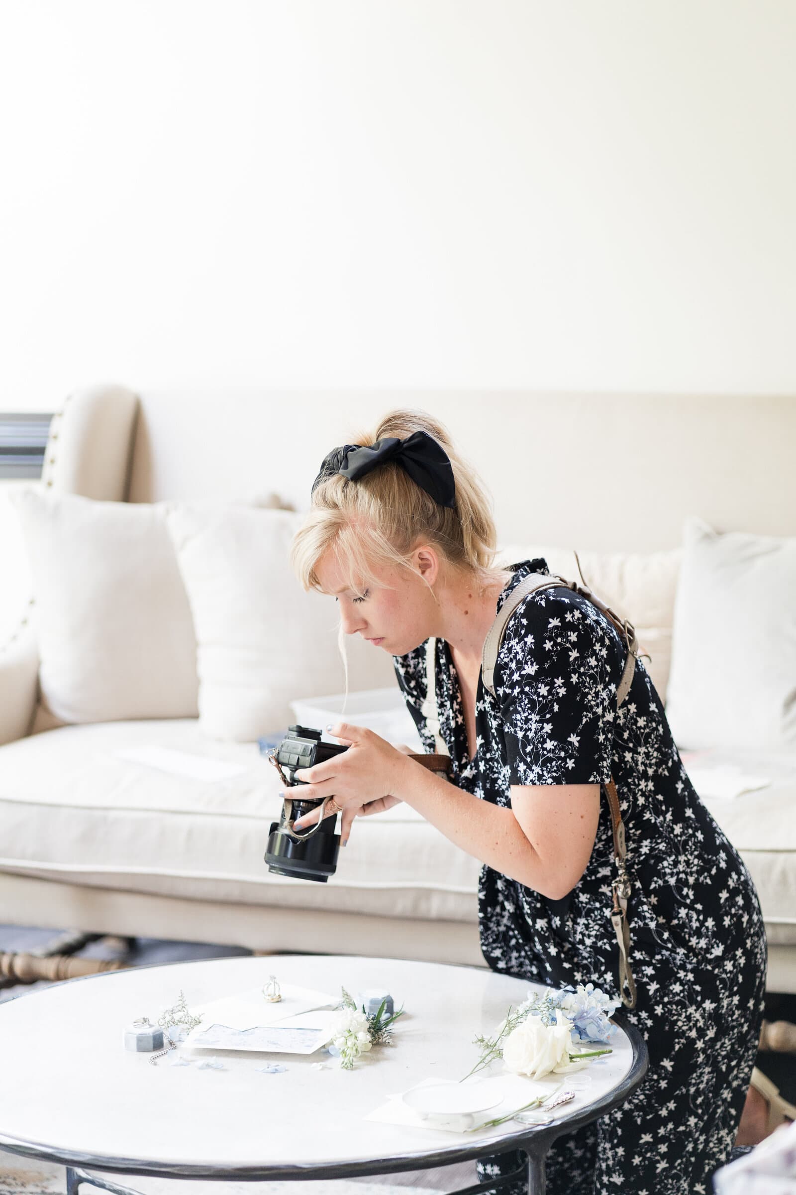 Kaitlyn photographing wedding-day details